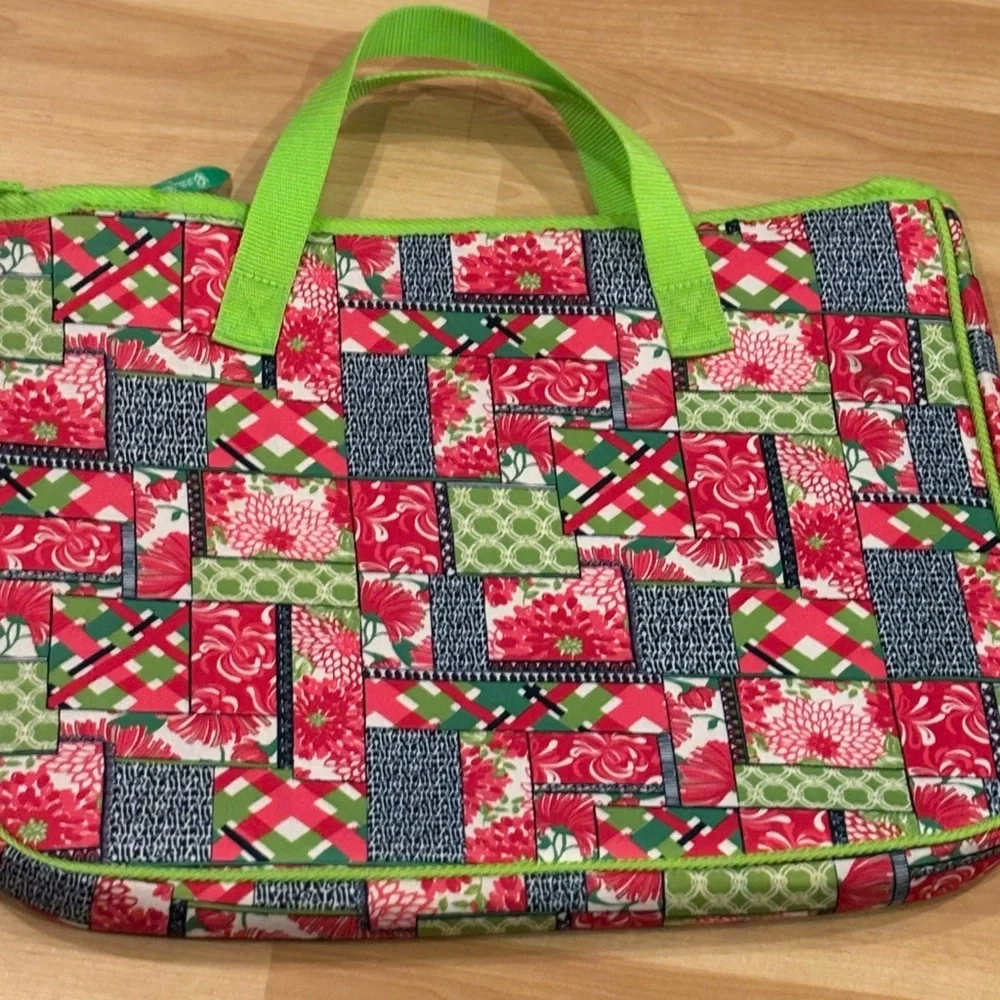 Lilly Pulitzer‎ Patchwork Laptop Bag with Green Accents